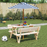 Parasol VidaXL pour enfants avec poteau en bois ø120x140 cm