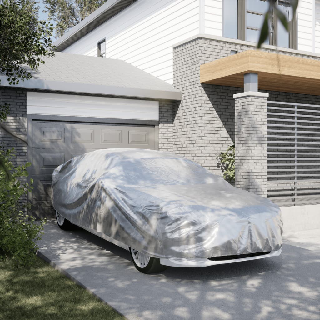 Vidaxxl housse de voiture pour berline avec sangles à boucles xxl peva couleur argent
