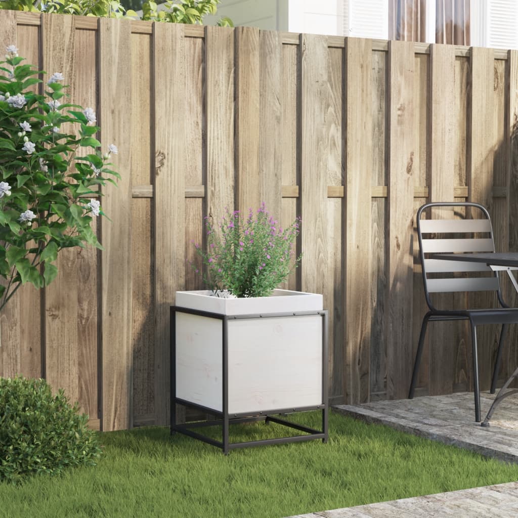 Vidaxx jardinière 40x40x50 cm bois de pin massif blanc