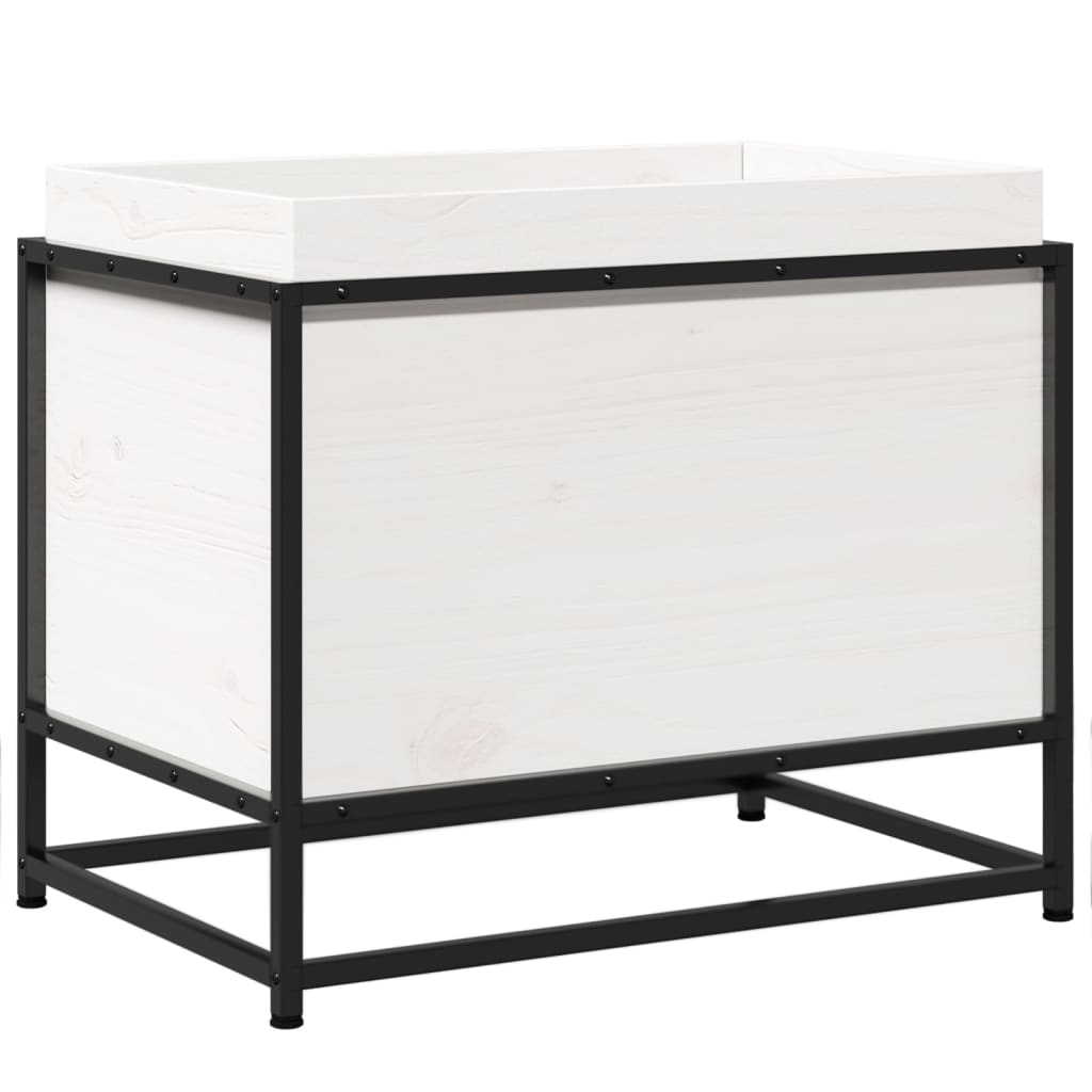 Vidaxx jardinière 60x40x50 cm bois de pin massif blanc
