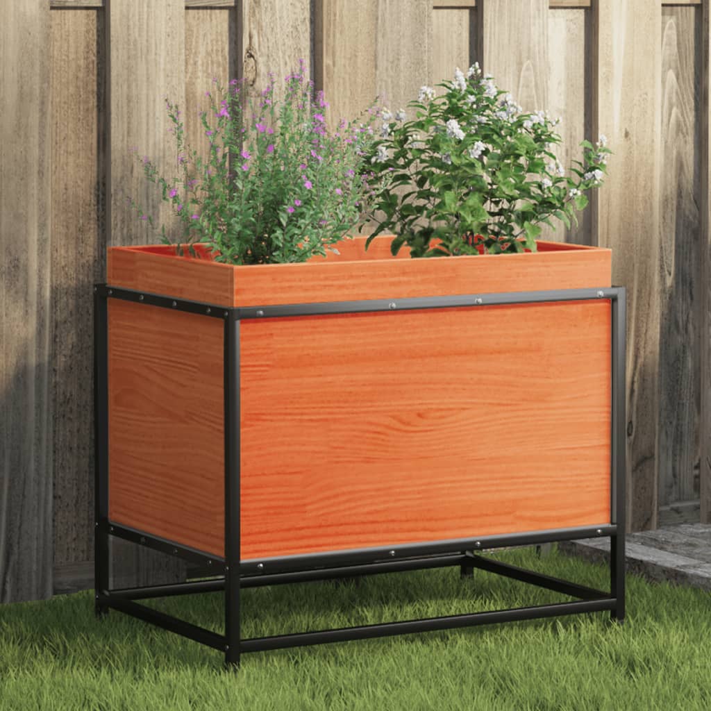 Vidaxx jardinière 60x40x50 cm bois de pin massif, marron lavé