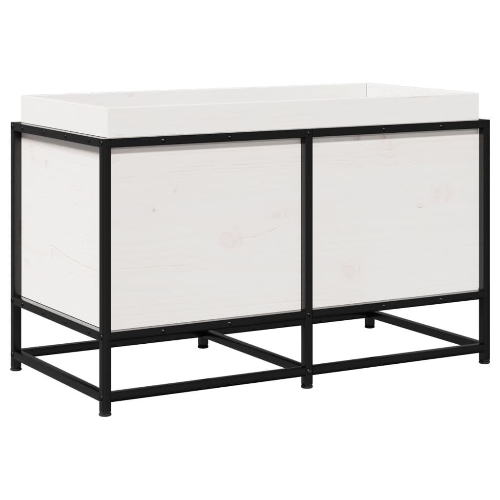 Vidaxx jardinière 80x40x50 cm bois de pin massif blanc