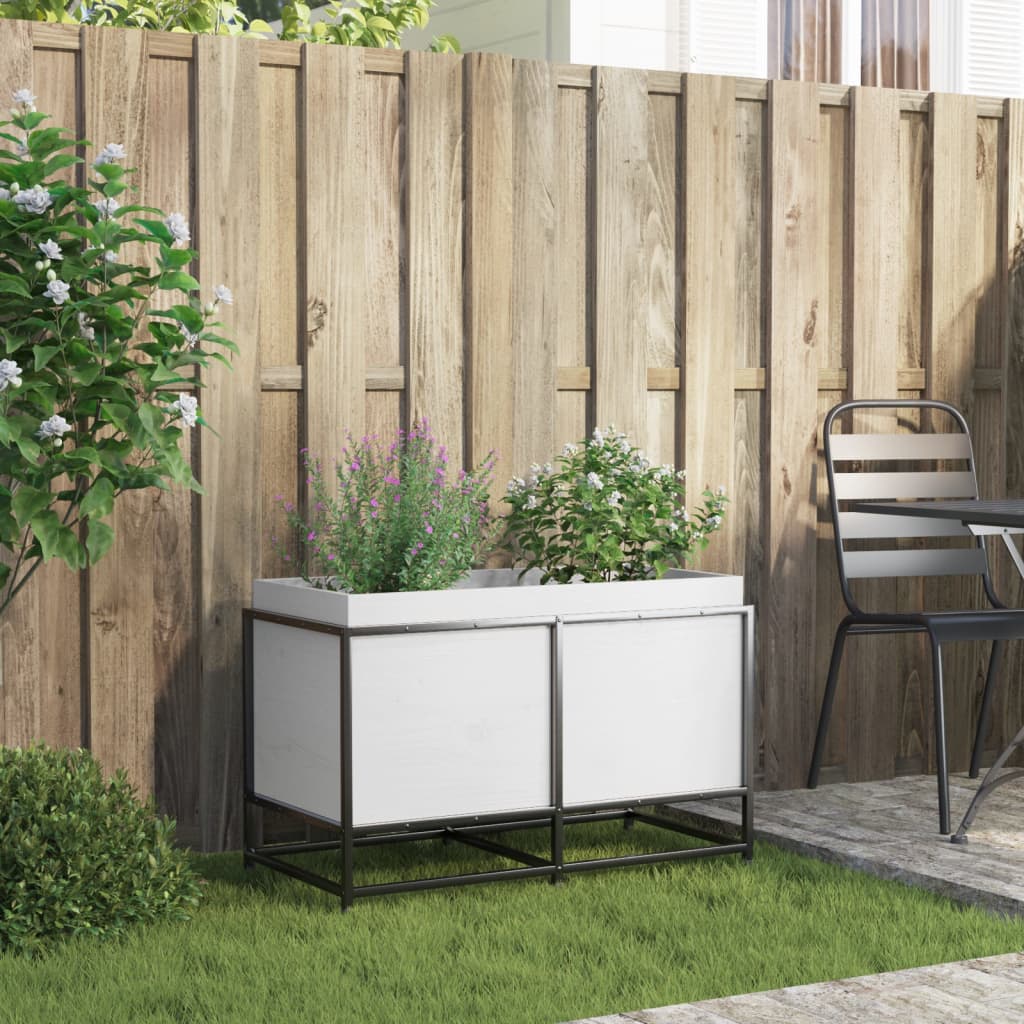 Vidaxx jardinière 80x40x50 cm bois de pin massif blanc