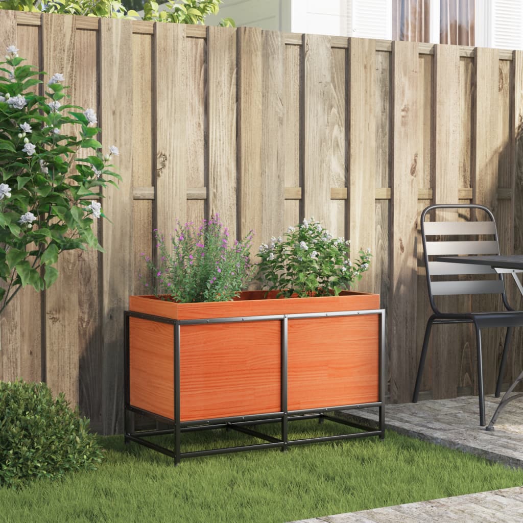 Vidaxx jardinière 80x40x50 cm bois de pin massif, marron lavé