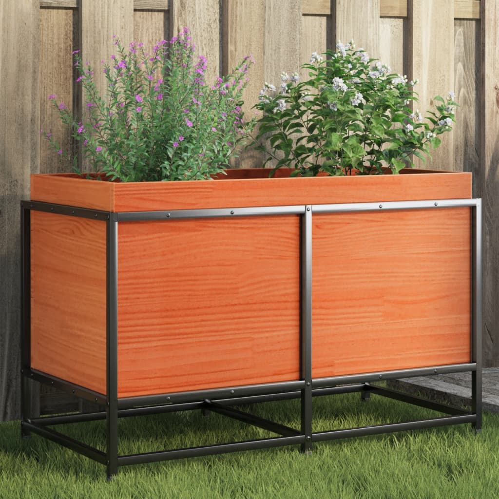 Vidaxx jardinière 80x40x50 cm bois de pin massif, marron lavé