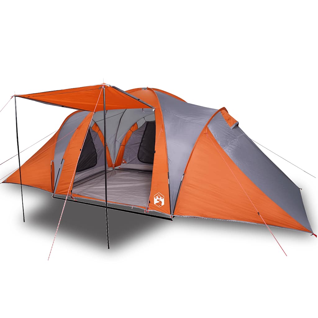 Vidaxl dome tente 6 personnes étanche gris et orange