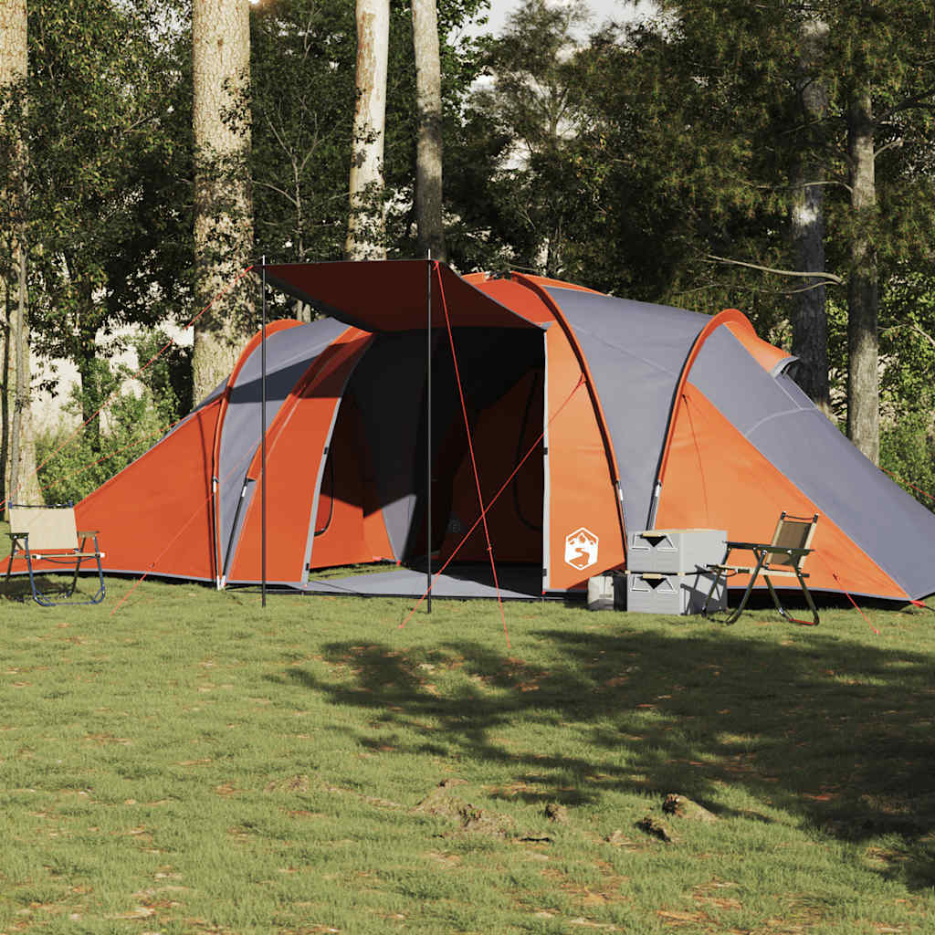 Vidaxl Dome Tenda Grey e arancione impermeabili per 6 persone