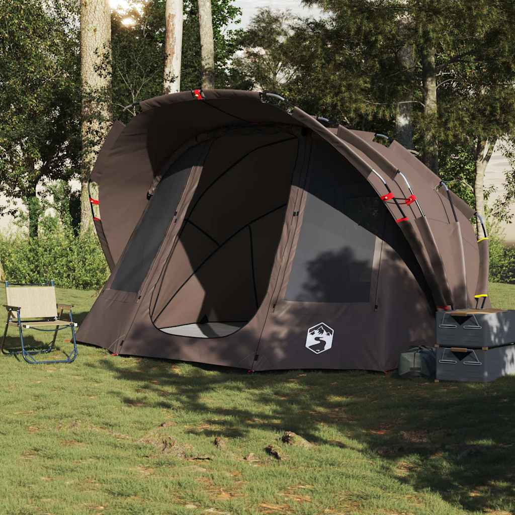 VidaXL tente de pêche 5 personnes imperméable marron