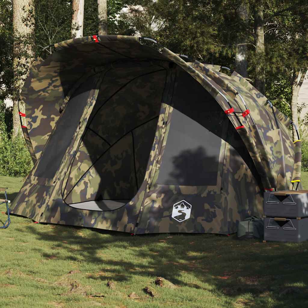 Tente de pêche VidaXL camouflage imperméable 5 personnes