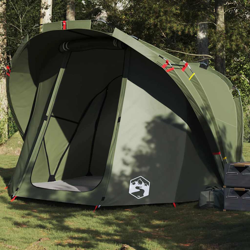 VidaXL tente de pêche 4 personnes imperméable vert olive