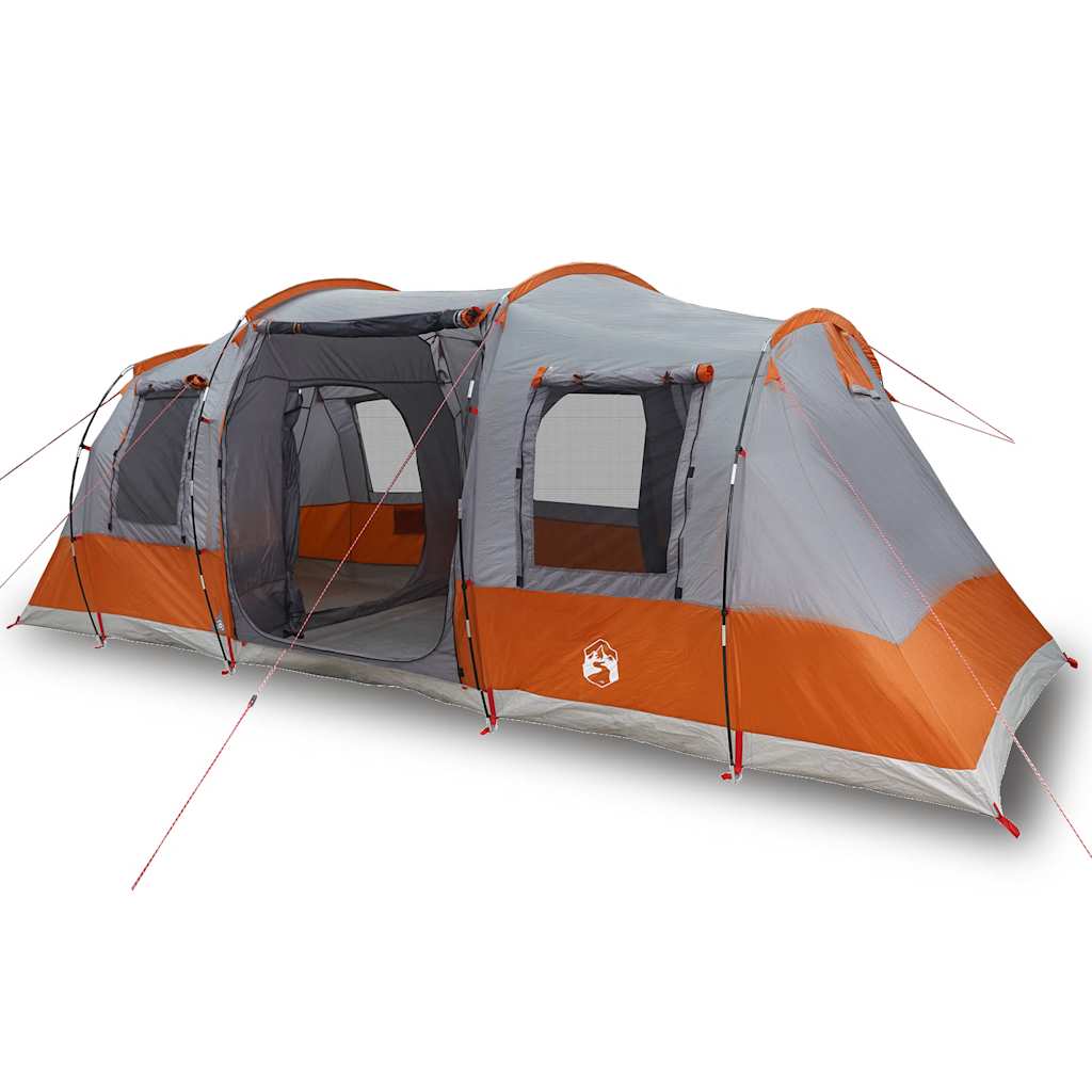 Tente tunnel VidaXL 4 personnes imperméable gris et orange