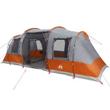 Tente tunnel VidaXL 4 personnes imperméable gris et orange