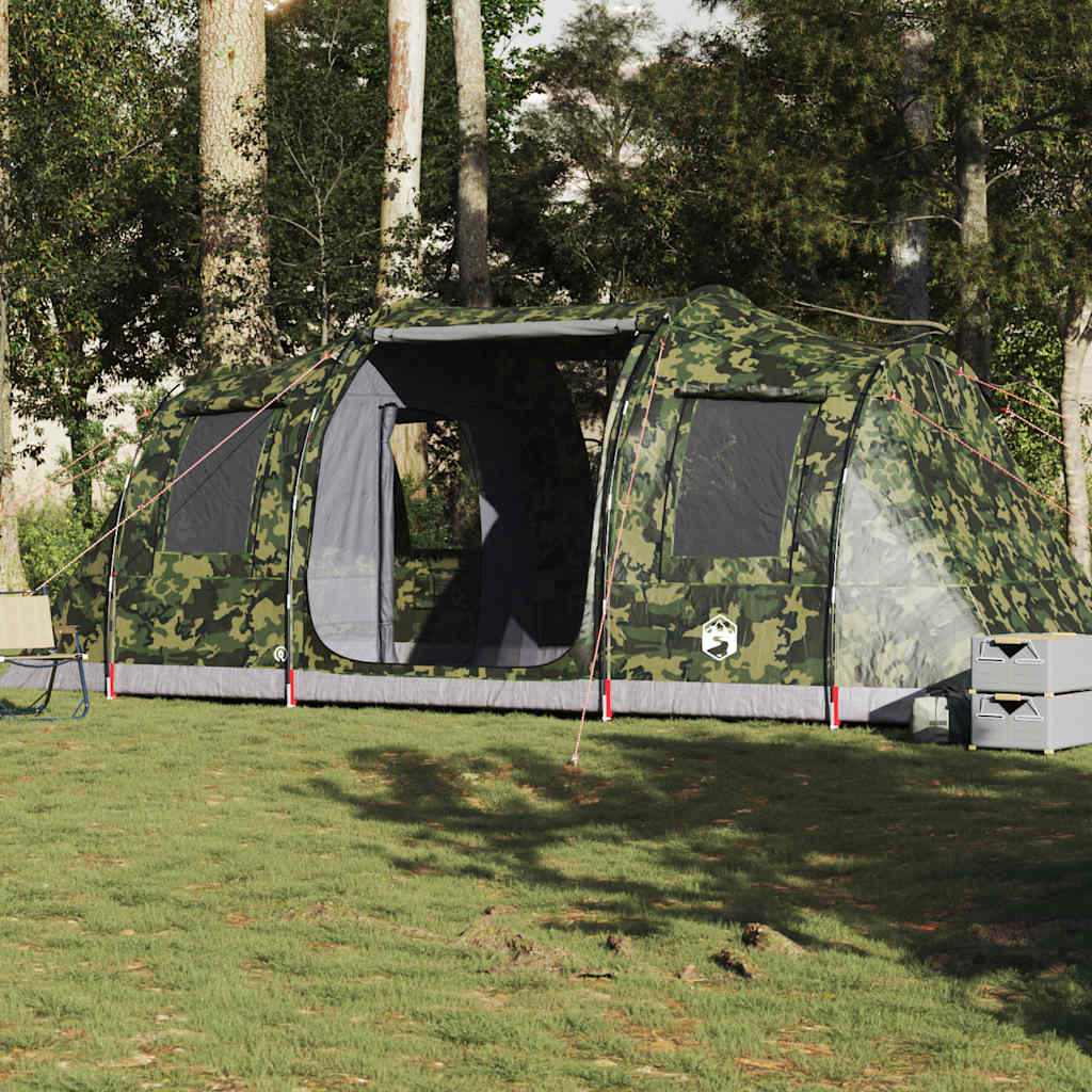 Tente tunnel VidaXL camouflage imperméable 4 personnes