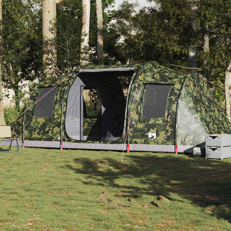 Tente tunnel VidaXL camouflage imperméable 4 personnes