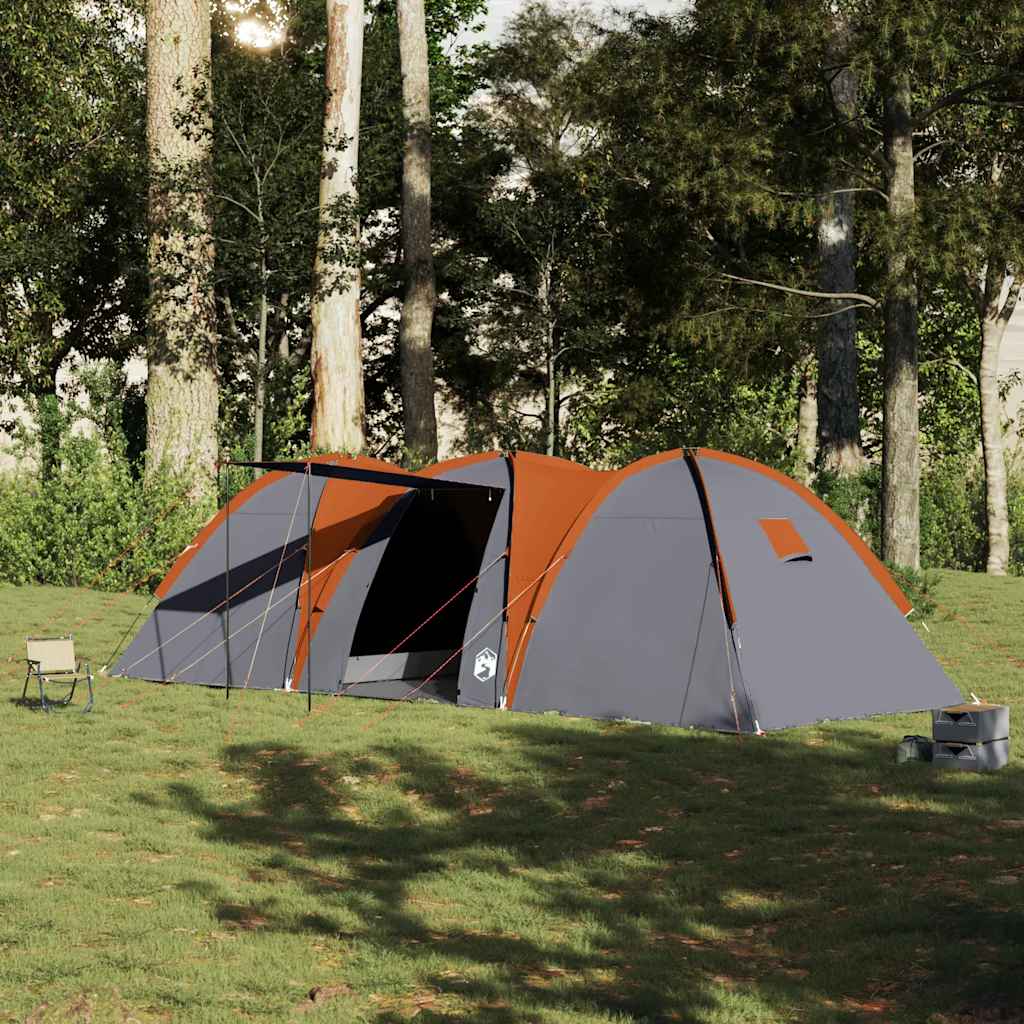 Tente dôme Vidaxx 8 personnes imperméable gris et orange