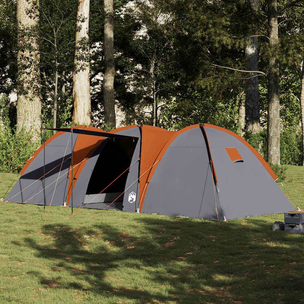 Tente dôme Vidaxx 8 personnes imperméable gris et orange
