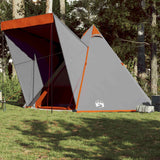 Tente tipi Vidaxl 6 personnes imperméable gris et orange