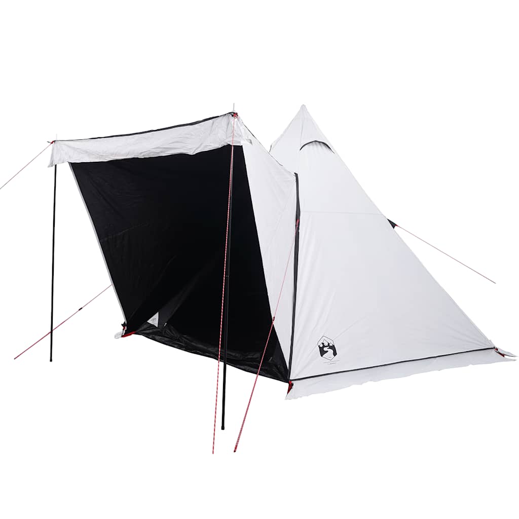 Vidaxl tente tipi 6 personnes imperméable tissu occultant blanc