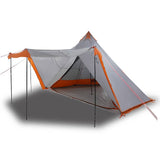 Tente tipi Vidaxl 6 personnes imperméable gris et orange