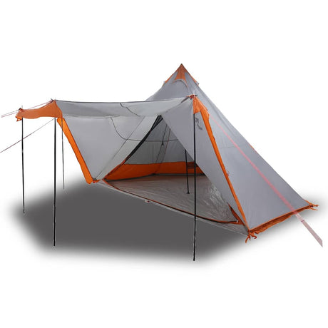 Tente tipi Vidaxl 6 personnes imperméable gris et orange