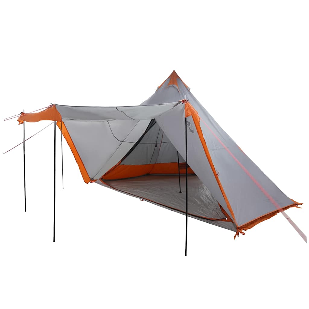 Tente tipi Vidaxl 6 personnes imperméable gris et orange