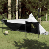Vidaxl tente tipi 6 personnes imperméable tissu occultant blanc