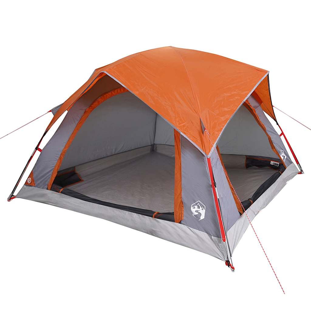 Vidaxl Tent 4-Persona impermeable gris y naranja