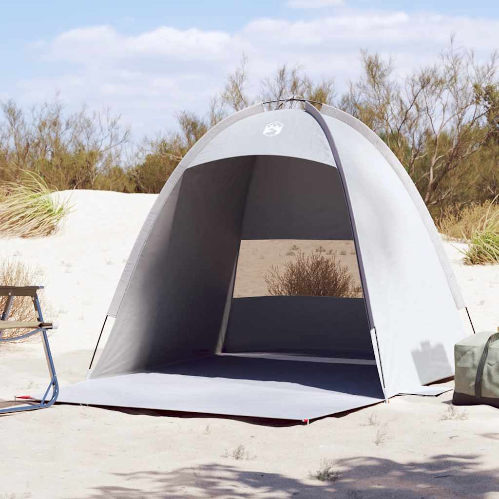 VidaXL tente de plage 3 personnes imperméable gris
