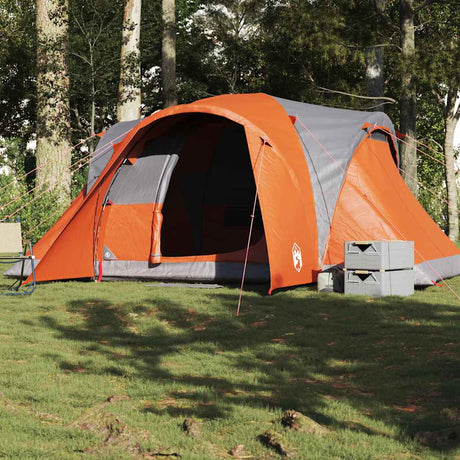 Tente dôme Vidaxx 6 personnes imperméable gris et orange