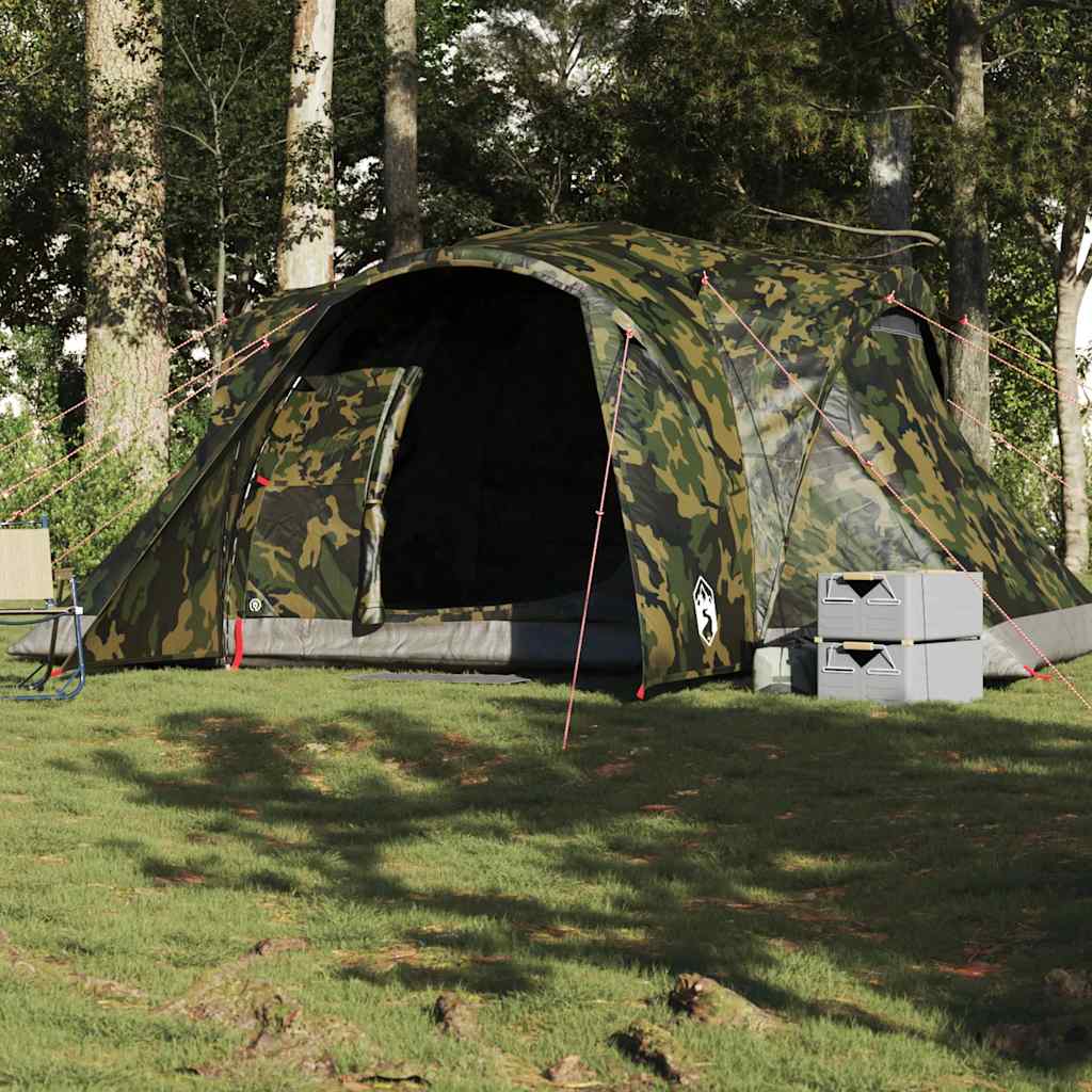 Vidaxl Dome Tent Camuflaje impermeable de 6 personas