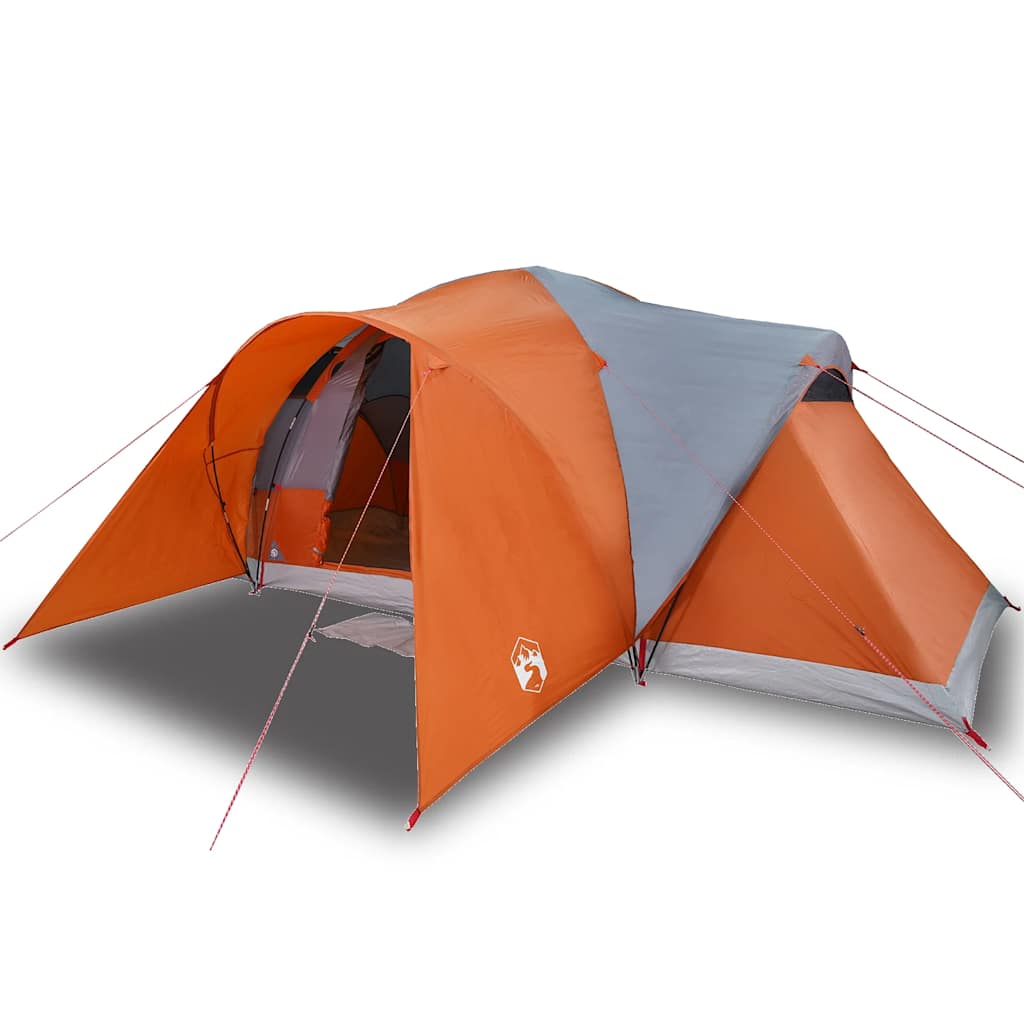 Vidaxl Dome Stan 6-Person Waterproof Grey and Orange