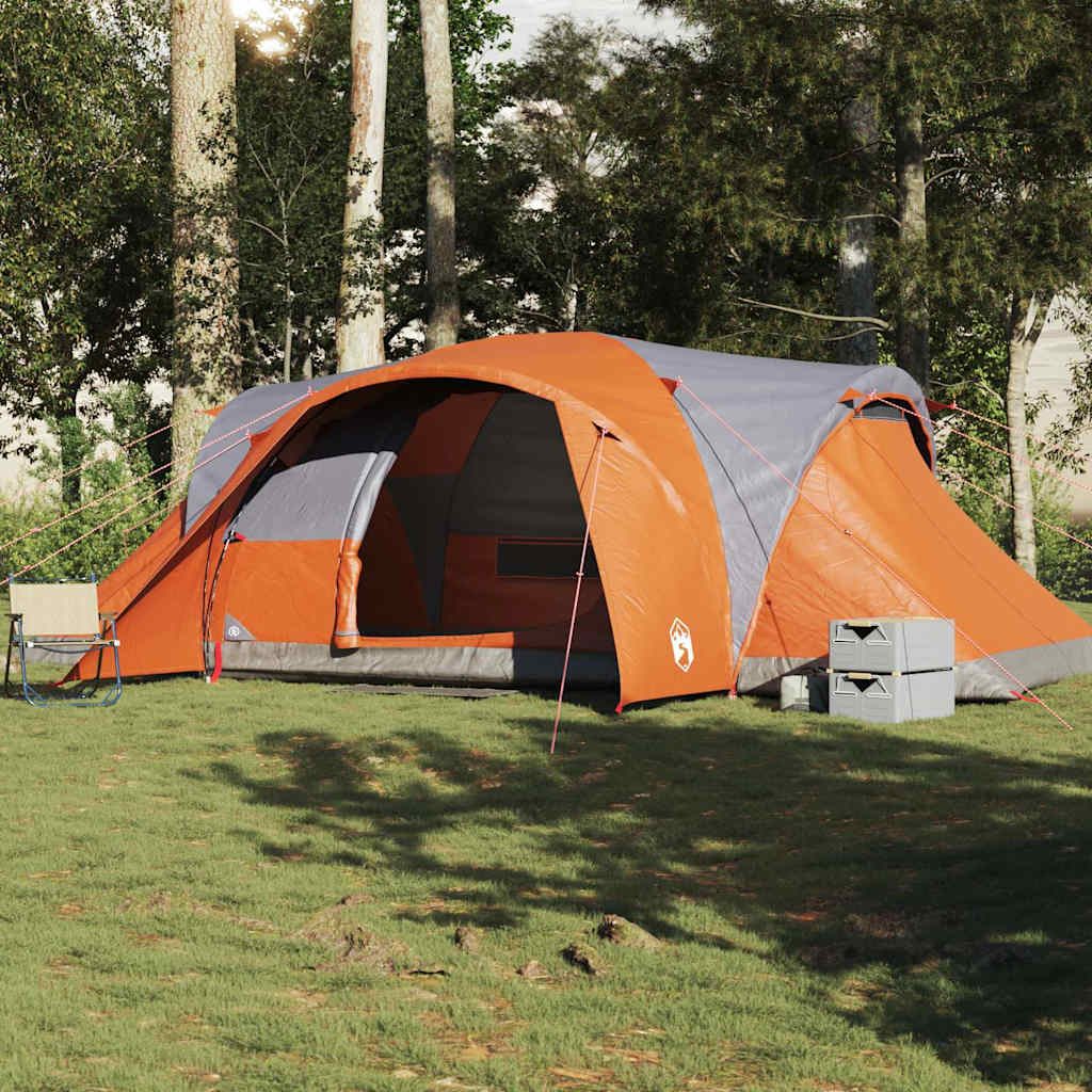 Vidaxl Dome Stan 6-Person Waterproof Grey and Orange