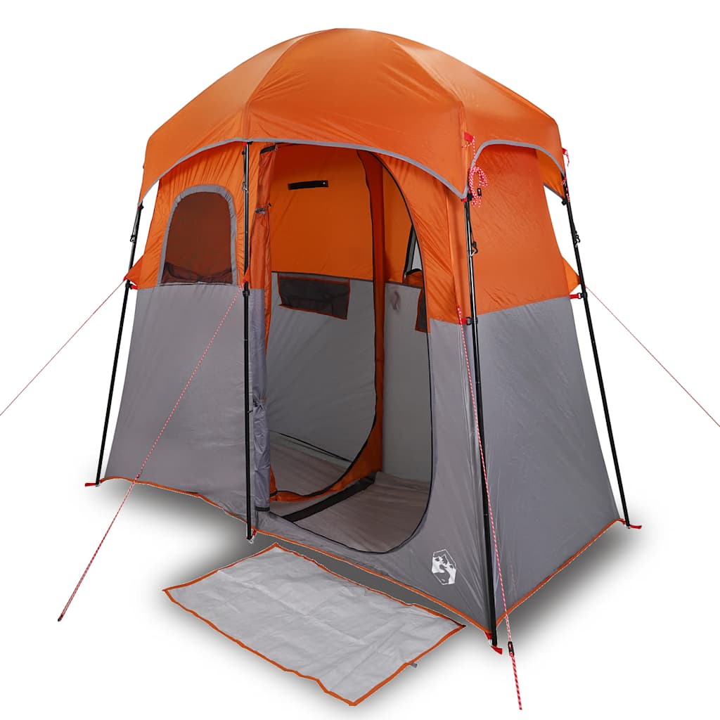 VidaXL Tente de douche 2 personnes imperméable gris et orange