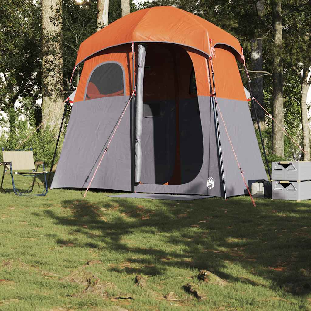 VidaXL Tente de douche 2 personnes imperméable gris et orange
