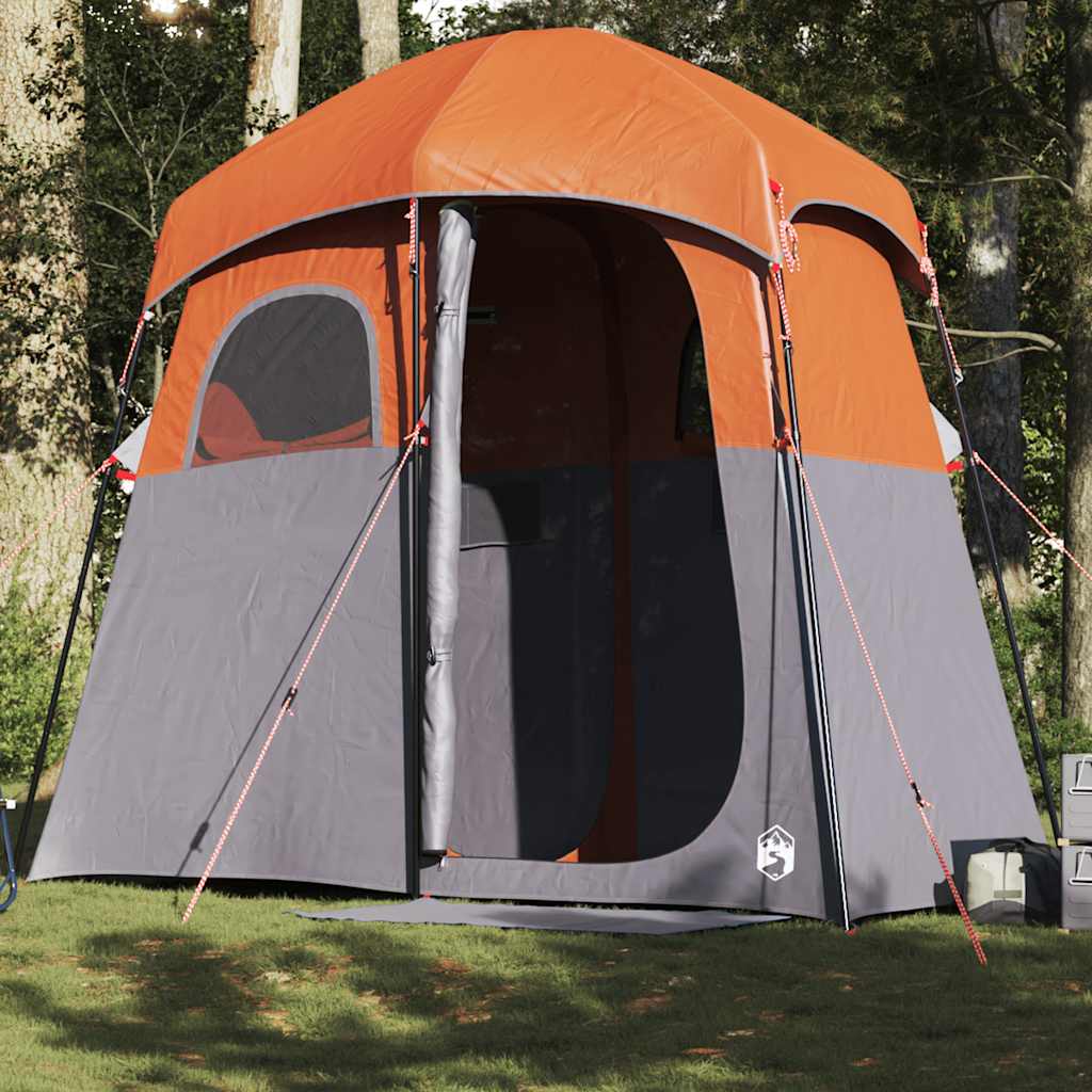 VidaXL Tente de douche 2 personnes imperméable gris et orange