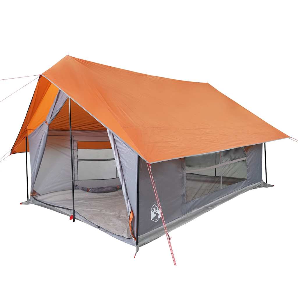 Tente VidaXL 5 personnes imperméable gris et orange