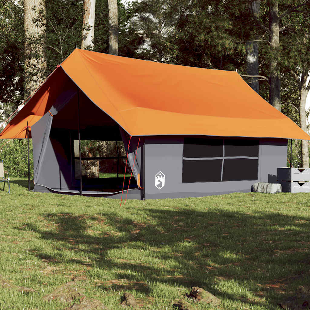 Tente VidaXL 5 personnes imperméable gris et orange