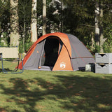Tente VidaXL 4 personnes imperméable gris et orange