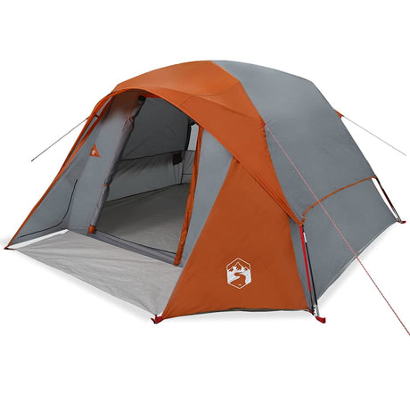 Tente familiale VidaXL 6 personnes imperméable gris et orange
