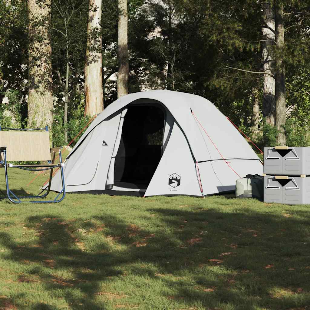 Vidaxl tente familiale cabine 6 personnes tissu occultant blanc imperméable
