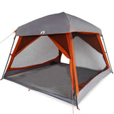 Tente familiale VidaXL 6 personnes imperméable gris et orange