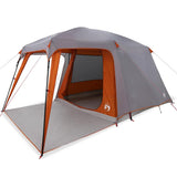 Tente de camping VidaXL avec dôme véranda, 5 personnes, imperméable, gris orange