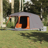 Tente de camping VidaXL avec dôme véranda, 5 personnes, imperméable, gris orange
