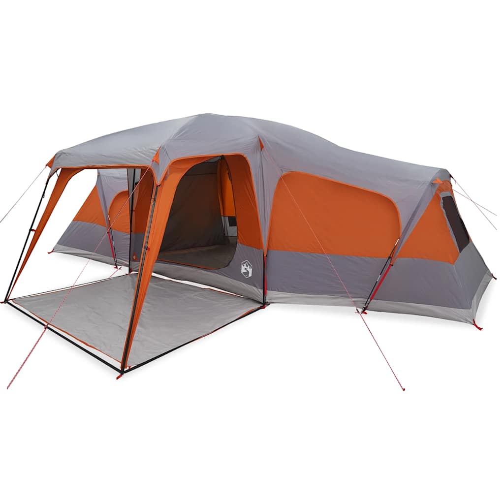 Tente familiale Vidaxx avec dôme véranda 9 personnes imperméable gris orange
