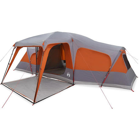 Tente familiale Vidaxx avec dôme véranda 9 personnes imperméable gris orange