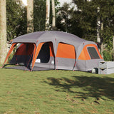 Tente familiale Vidaxx avec dôme véranda 9 personnes imperméable gris orange