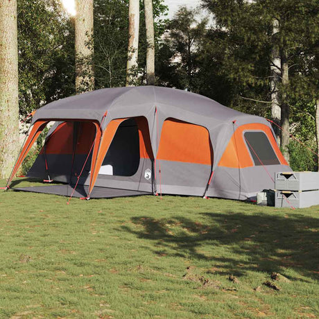 Tente familiale Vidaxx avec dôme véranda 9 personnes imperméable gris orange