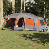 Tente familiale Vidaxx avec dôme véranda 9 personnes imperméable gris orange