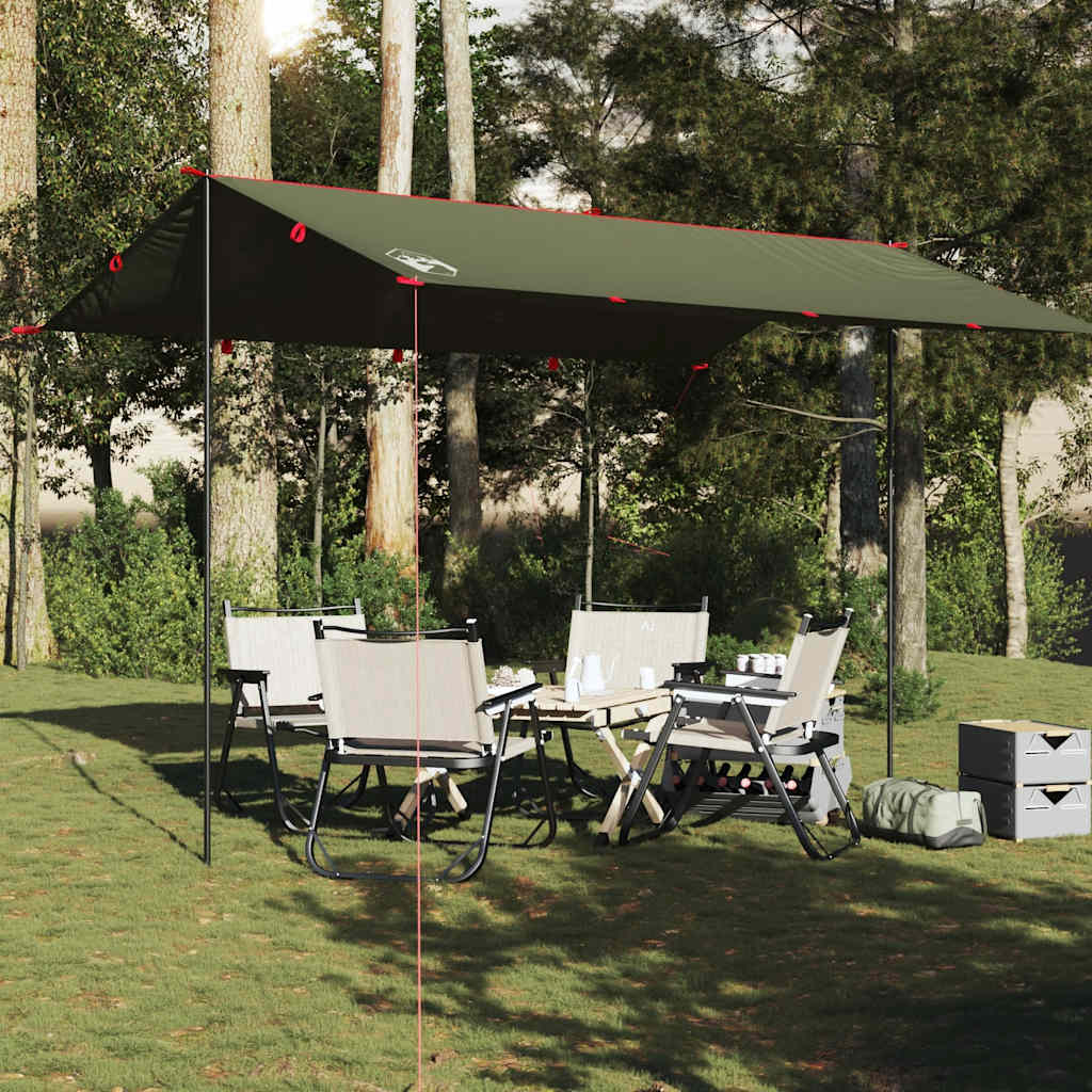 Vidaxl Camping Canopy Waasserdicht 406x306 cm Olive Gréng