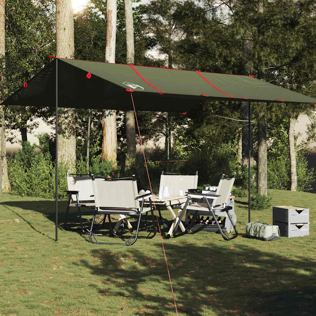 Vidaxl Camping Canvas étanche 451x420 cm vert olive